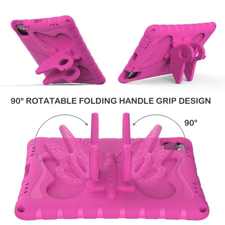 For iPad Pro 11 2024 Butterfly Bracket EVA Shockproof Tablet Case(Rose Red)
