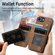 For iPhone 16e Retro Leather Zipper Wallet Back Phone Case(Brown)