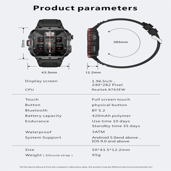 QX11 1.96 inch Color Screen Smart Watch Slub Steel Strap Support Bluetooth Call(Black)