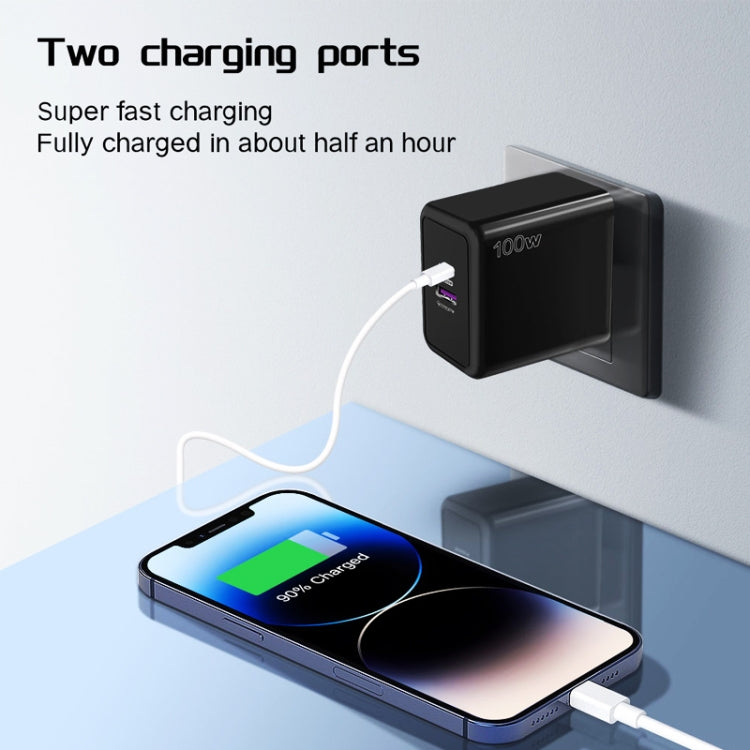 USB 67W / Type-C PD 33W Super fast Charging Full Protocol Mobile Phone Charger, EU Plug(White)