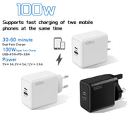 USB 67W / PD 33W Super fast Charging Full Protocol Mobile Phone Charger, UK Plug(White)