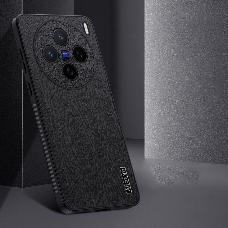 For vivo X200 Tree Bark Leather Shockproof Phone Case(Blue)