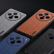 For vivo X200 Tree Bark Leather Shockproof Phone Case(Blue)
