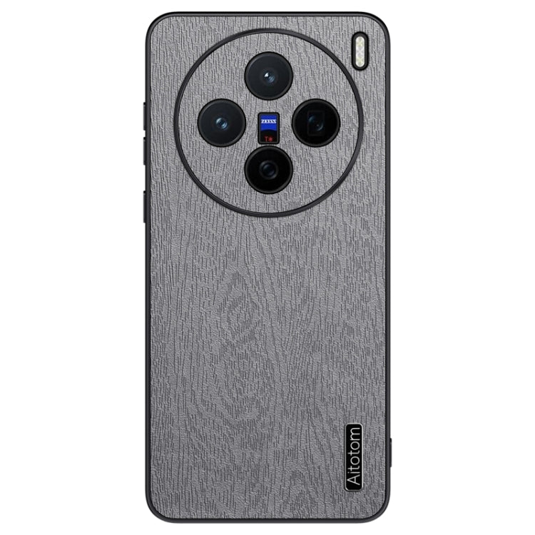 For vivo X200 Tree Bark Leather Shockproof Phone Case(Grey)