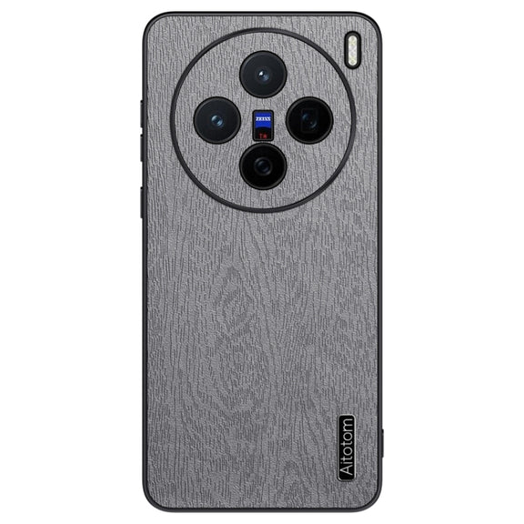 For vivo X200 Tree Bark Leather Shockproof Phone Case(Grey)
