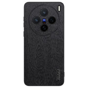 For vivo X200 Tree Bark Leather Shockproof Phone Case(Black)