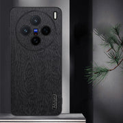 For vivo X200 Tree Bark Leather Shockproof Phone Case(Black)