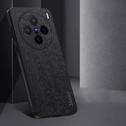 For vivo X200 Tree Bark Leather Shockproof Phone Case(Black)