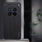 For vivo X200 Pro Tree Bark Leather Shockproof Phone Case(Black)
