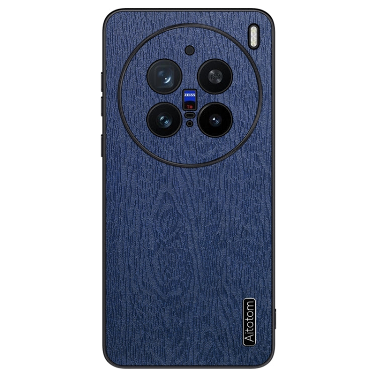 For vivo X200 Pro mini Tree Bark Leather Shockproof Phone Case(Blue)