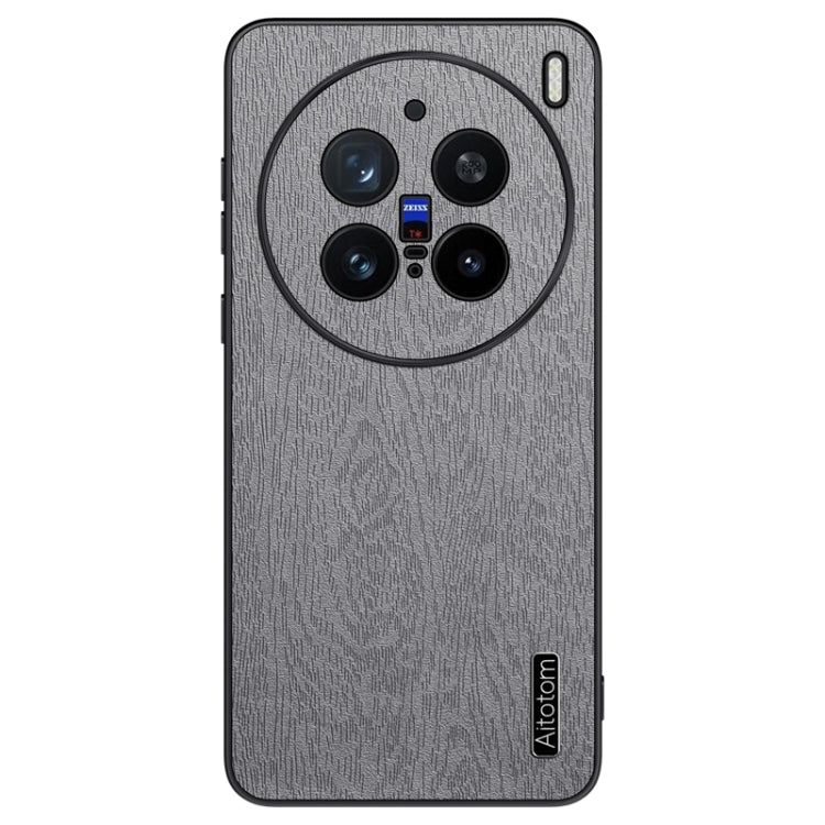 For vivo X200 Pro mini Tree Bark Leather Shockproof Phone Case(Grey)