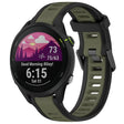 For Garmin Forerunner 255 22mm Two Color Textured Silicone Watch Band(Green+Black) - Watch Bands by PMC TechLife | Online Shopping South Africa | PMC TechLife