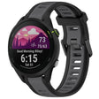 For Garmin Forerunner 255 Music 22mm Two Color Textured Silicone Watch Band(Grey+Black) - Watch Bands by PMC TechLife | Online Shopping South Africa | PMC TechLife