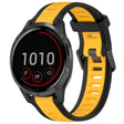 For Garmin Vivoactive 4 22mm Two Color Textured Silicone Watch Band(Yellow+Black) - Watch Bands by PMC TechLife | Online Shopping South Africa | PMC TechLife
