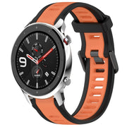 For Amazfit GTR 4 Pro 22mm Two-Color Textured Silicone Watch Band(Orange+Black)