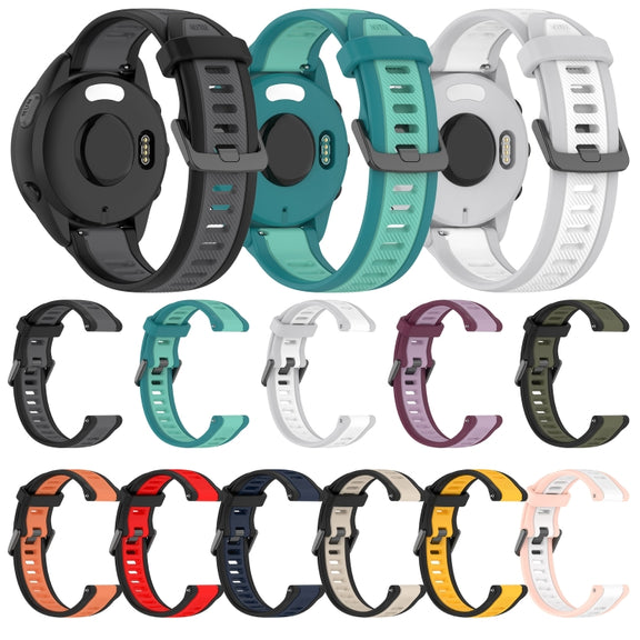 For Amazfit GTR 4 Pro 22mm Two-Color Textured Silicone Watch Band(Grey+Black)