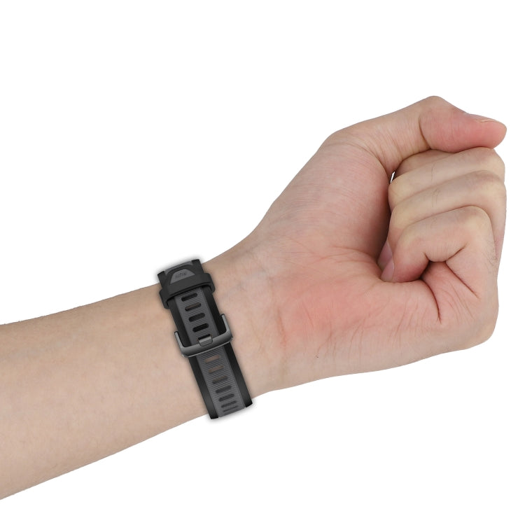 For Amazfit GTR 3 Pro 22mm Two-Color Textured Silicone Watch Band(Midnight Blue+Black)