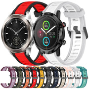 For Xiaomi Watch S1 Active 22mm Two Color Textured Silicone Watch Band(Green+Black)