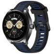 For Huawei Watch Buds 22mm Two Color Textured Silicone Watch Band(Midnight Blue+Black) - Watch Bands by PMC TechLife | Online Shopping South Africa | PMC TechLife