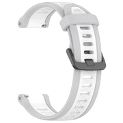 For Huawei Watch Buds 22mm Two Color Textured Silicone Watch Band(White+Grey)