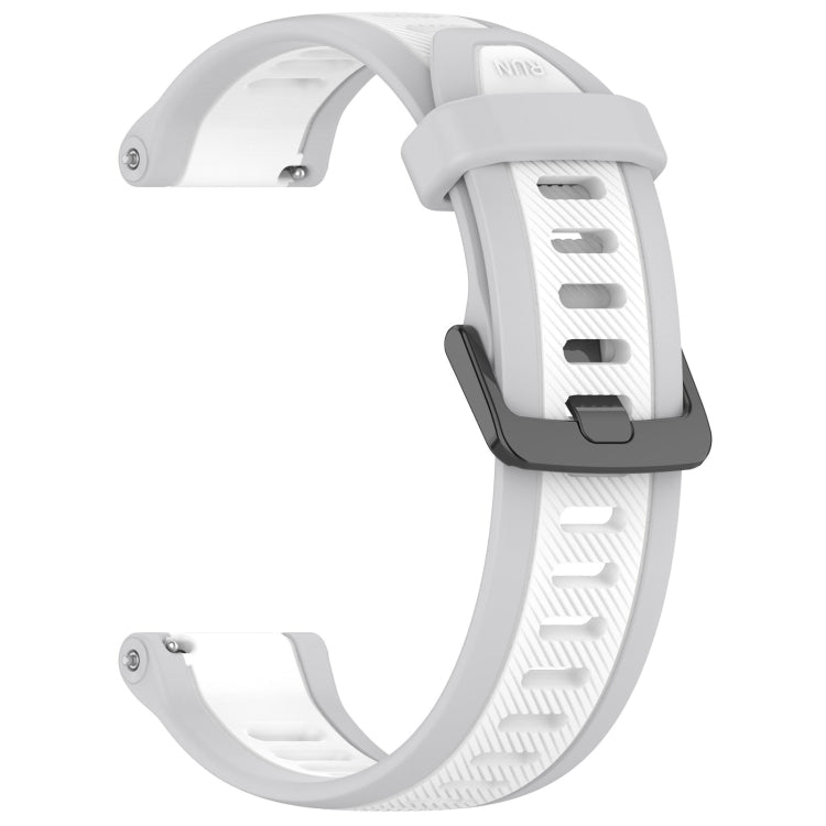 For Huawei Watch Buds 22mm Two Color Textured Silicone Watch Band(White+Grey)