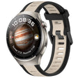 For Huawei Watch 4 Pro 22mm Two Color Textured Silicone Watch Band(Starlight + Black) - Watch Bands by PMC TechLife | Online Shopping South Africa | PMC TechLife