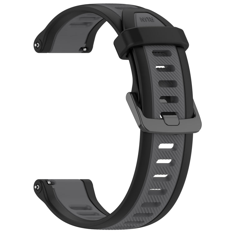 For Huawei Watch GT3 42mm 20mm Two Color Textured Silicone Watch Band(Grey+Black)