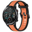 For Honor MagicWatch2 42mm 20mm Two Color Textured Silicone Watch Band(Orange+Black) - Watch Bands by PMC TechLife | Online Shopping South Africa | PMC TechLife