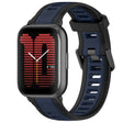 For Amazfit Active 20mm Two-Color Textured Silicone Watch Band(Midnight Blue+Black) - Watch Bands by PMC TechLife | Online Shopping South Africa | PMC TechLife