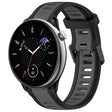 For Amazfit GTR Mini 20mm Two-Color Textured Silicone Watch Band(Grey+Black) - Watch Bands by PMC TechLife | Online Shopping South Africa | PMC TechLife