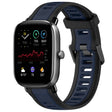 For Amazfit GTS 4 Mini 20mm Two-Color Textured Silicone Watch Band(Midnight Blue+Black) - Watch Bands by PMC TechLife | Online Shopping South Africa | PMC TechLife