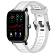 For Amazfit GTS 4 Mini 20mm Two-Color Textured Silicone Watch Band(White+Grey) - Watch Bands by PMC TechLife | Online Shopping South Africa | PMC TechLife