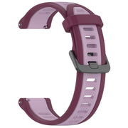 For Amazfit Pop 20mm Two-Color Textured Silicone Watch Band(Purple)