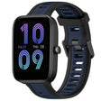 For Amazfit Bip 3 Pro 20mm Two-Color Textured Silicone Watch Band(Midnight Blue+Black) - Watch Bands by PMC TechLife | Online Shopping South Africa | PMC TechLife