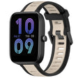 For Amazfit Bip 3 Pro 20mm Two-Color Textured Silicone Watch Band(Starlight + Black) - Watch Bands by PMC TechLife | Online Shopping South Africa | PMC TechLife