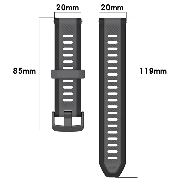 For Amazfit GTS 2 Mini 20mm Two-Color Textured Silicone Watch Band(White+Grey)
