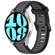 For Samsung Galaxy Watch 6 44mm 20mm Two Color Textured Silicone Watch Band(Grey+Black) - Watch Bands by PMC TechLife | Online Shopping South Africa | PMC TechLife