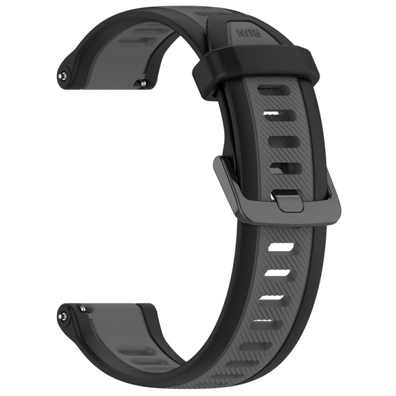 For Samsung Galaxy Watch 6 44mm 20mm Two Color Textured Silicone Watch Band(Grey+Black)