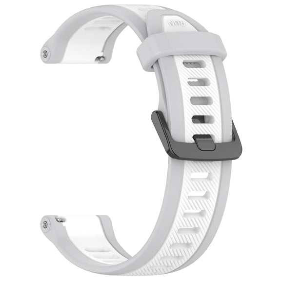 For Samsung Galaxy watch 5 Pro Golf Edition 20mm Two Color Textured Silicone Watch Band(White+Grey)