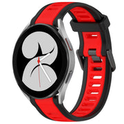 For Samsung Galaxy Watch 4 40mm 20mm Two Color Textured Silicone Watch Band(Red+Black)