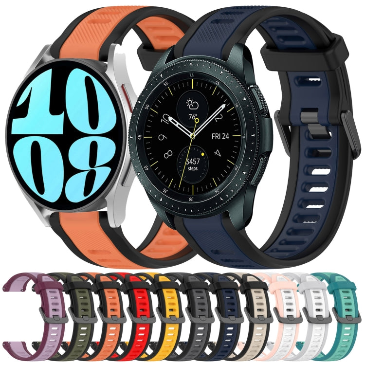 For Samsung Galaxy Watch Active 2 40mm 20mm Two Color Textured Silicone Watch Band(White+Grey)