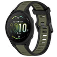 For Garmin Forerunner 165 Music 20mm Two Color Textured Silicone Watch Band(Green+Black) - Watch Bands by PMC TechLife | Online Shopping South Africa | PMC TechLife
