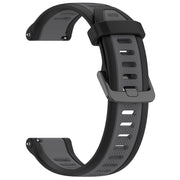 For Garmin VivoMove Trend 20mm Two Color Textured Silicone Watch Band(Grey+Black)