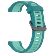 For Garmin Forerunner 55 20mm Two Color Textured Silicone Watch Band(Teal)