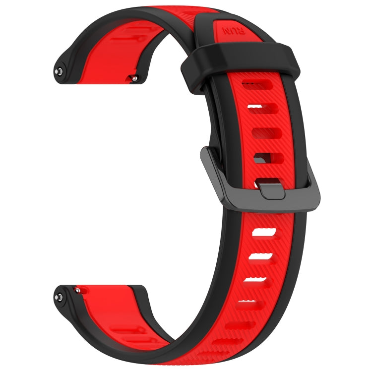 For Garmin Forerunner 245 / 245 Music 20mm Two Color Textured Silicone Watch Band(Red+Black)