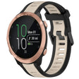 For Garmin Forerunner 645 / 645 Music 20mm Two Color Textured Silicone Watch Band(Starlight + Black) - Watch Bands by PMC TechLife | Online Shopping South Africa | PMC TechLife