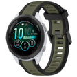For Garmin Forerunner 265S Music 18mm Two Color Textured Silicone Watch Band(Green+Black) - Watch Bands by PMC TechLife | Online Shopping South Africa | PMC TechLife
