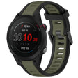 For Garmin Forerunner 255S Music 18mm Two Color Textured Silicone Watch Band(Green+Black) - Watch Bands by PMC TechLife | Online Shopping South Africa | PMC TechLife