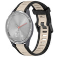 For Garmin Vivomove 3S 18mm Two Color Textured Silicone Watch Band(Starlight + Black) - Watch Bands by PMC TechLife | Online Shopping South Africa | PMC TechLife