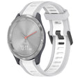 For Garmin Vivomove 3S 18mm Two Color Textured Silicone Watch Band(White+Grey) - Watch Bands by PMC TechLife | Online Shopping South Africa | PMC TechLife